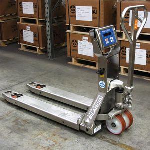 hand pallet truck / stainless steel / scale