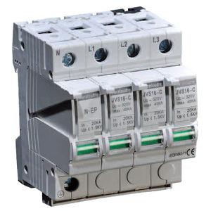 type 1 surge arrester / multipole / DIN rail / AC