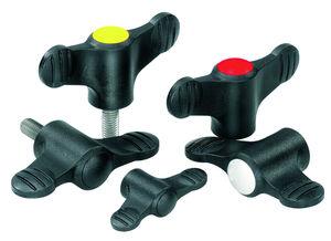 threaded knob / finned / stainless steel / steel