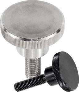 knurled screw / stainless steel / steel