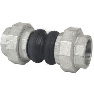 rubber pipe expansion joint / round / threaded / for water