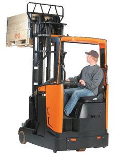 electric reach truck / side-facing seated / handling