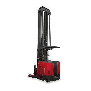 battery-powered reach truck / stand-on / narrow-aisle