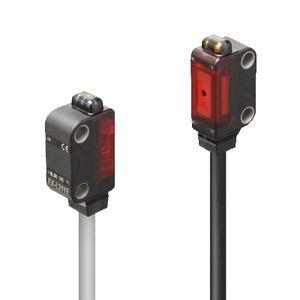 through-beam photoelectric sensor / rectangular / laser / miniature