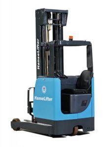 electric reach truck / side-facing seated / compact