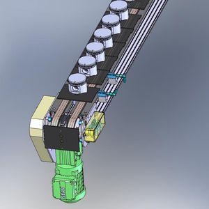 chain conveyor / for pallets / aluminum / light-duty