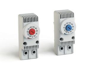 adjustable thermostat / mechanical / DIN rail / for heating and cooling