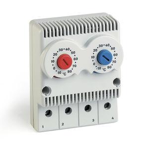 adjustable thermostat / mechanical / DIN rail / double