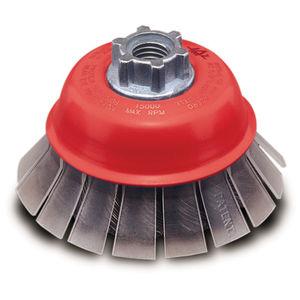 cup brush / knotted / cleaning / metal