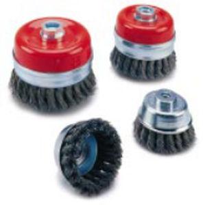 cup brush / cleaning / metal / for tools
