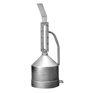 volume gauge / portable / stainless steel / with window