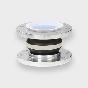 rubber pipe expansion joint / round / flange / for the food industry