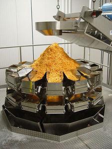multihead weighing machine / with vibratory feeder / for the food industry