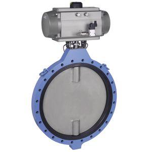 butterfly valve / pneumatically-operated / shut-off / for gas