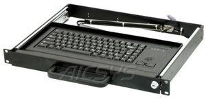 rack drawer keyboard / with mechanical keys / 84-key / with trackball