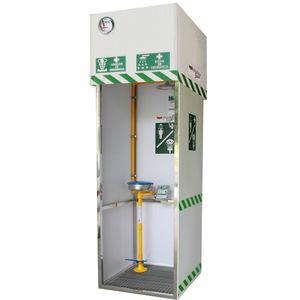 floor-standing emergency shower / outdoor / decontamination / with eyewash and face wash station