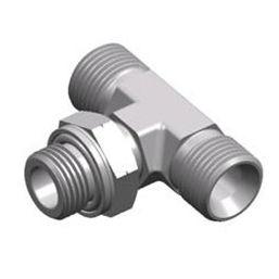threaded fitting / T type / hydraulic / male
