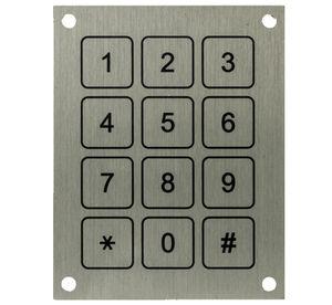 12-key keypad / panel-mount / aluminum / stainless steel