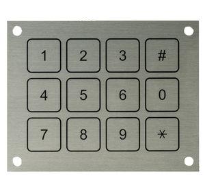 12-key keypad / panel-mount / stainless steel / waterproof