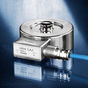 compression load cell / button type / stainless steel / through-hole