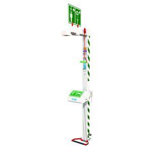 floor-standing emergency shower / outdoor / with eyewash and face wash station