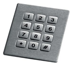 12-key keypad / wall-mounted / stainless steel / vandal-proof