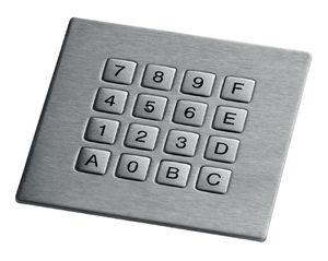 16-key keypad / wall-mounted / stainless steel / vandal-proof