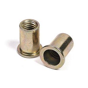 knurled nut / blind rivet / metal / flat-head