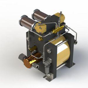 reciprocating hydraulic pump / air-driven / stainless steel / double-acting