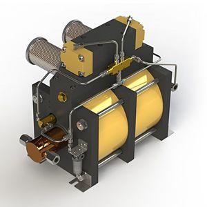 reciprocating hydraulic pump / air-driven / double-acting / dual-head
