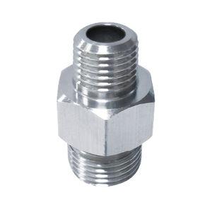 stainless steel nipple / brass / threaded / hexagonal