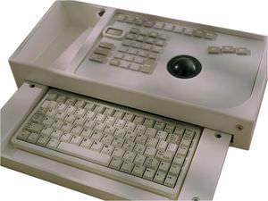 desktop keyboard / with mechanical keys / with trackball / elastomer