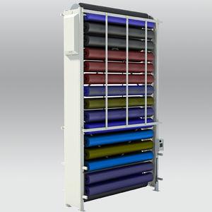 vertical storage carousel / for fabric rolls