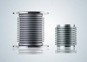 metal pipe expansion joint / round / flange / for air conditioning