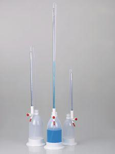 titration burette / borosilicate glass / chemical-resistant / with splinter-proof sheathing