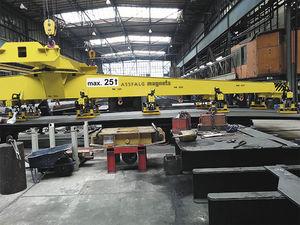 magnetic module lifting beam / for sheet metal / electric / adjustable