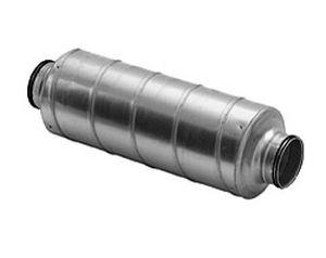 exhaust silencer / for air ducts / tubular