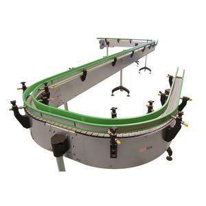 chain conveyor / for plastic bottles / vacuum / curved
