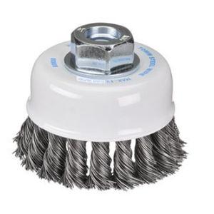 knotted brush / cleaning / for grinding processes / steel