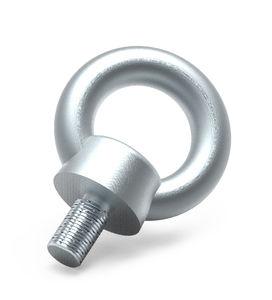 threaded bolt / with eye / zinc-coated steel