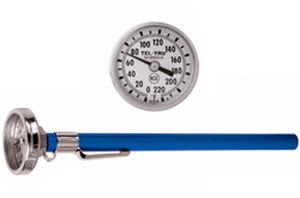 bimetallic thermometer / analog / pocket / stainless steel