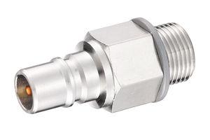 male hose adapter / threaded / stainless steel / brass