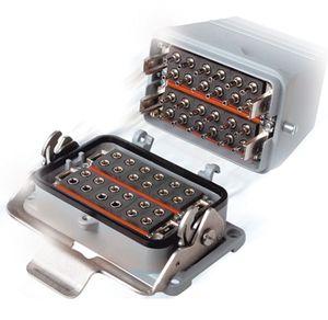 hybrid connector / fiber optic / rectangular / locking