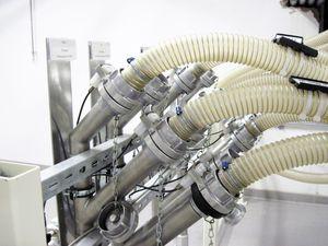 aspiration pneumatic conveying system / for granulates