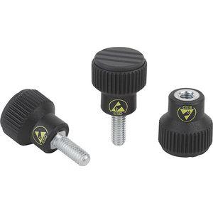 knurled knob / round / thermoplastic