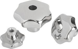 knurled knob / lobe / stainless steel