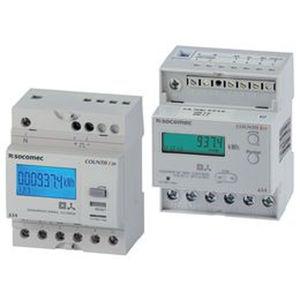 electric energy meter / DIN rail / three-phase / with LCD display