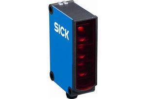 photoelectric sensor with background suppression / diffuse reflective / rectangular / red light