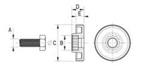 knurled knob / round / POM