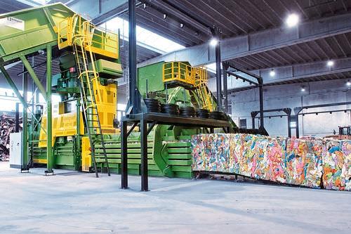 horizontal baling press / top-loading / channel / cardboard box